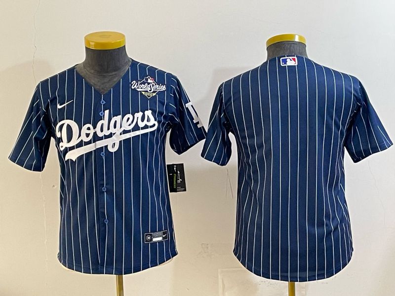 Youth Los Angeles Dodgers Blank Blue Stripe Game 2026 Nike MLB Jersey style 05